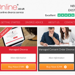 Screenshot of Divorce-Online.co.uk homepage