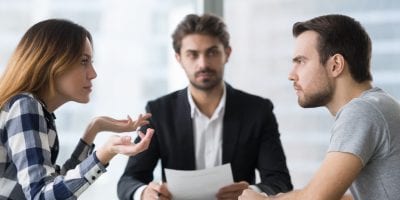 couple dealing with divorce