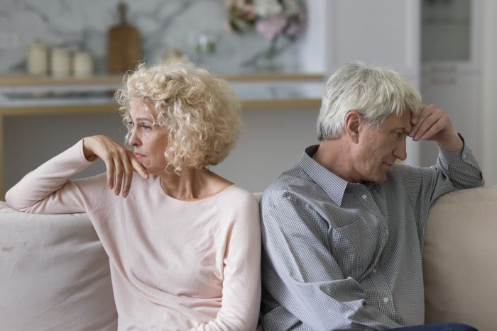 older couple thinking about divorce