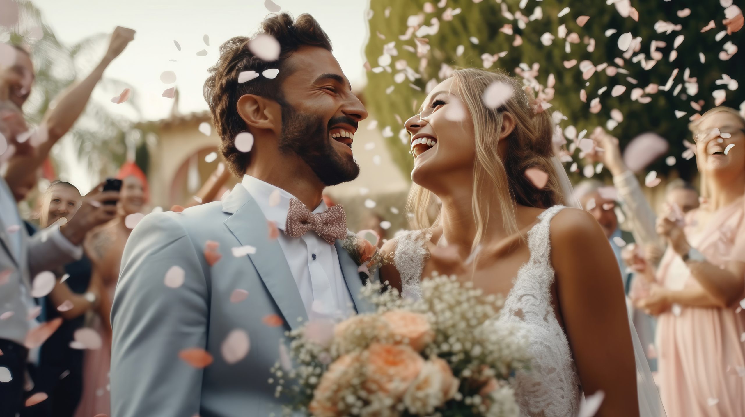 Happy couple at their wedding Happy couple at their wedding