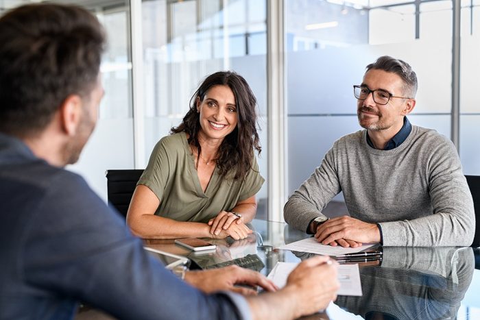 couple meeting financial advisor