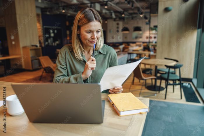 A woman reviewing her consent order in a divorce